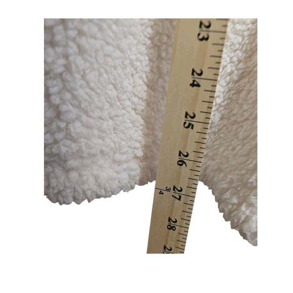 32‎ Degrees Teddy Sherpa Jacket Women's M/L Cozy Fuzzy Button Up Shacket Cream - Picture 5 of 9